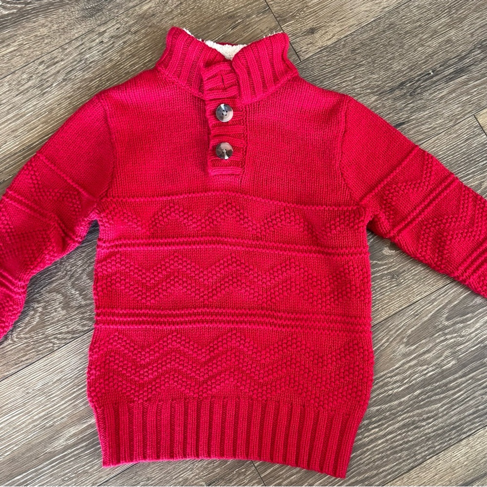 Cat & Jack Vibrant Red Cowl Neck Sweater